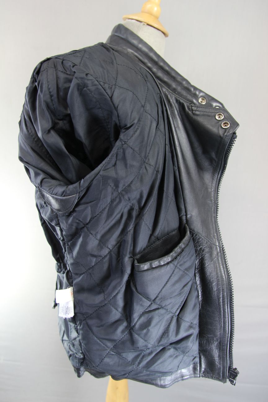 APACHE LEATHERS CLASSIC BLACK BIKER JACKET 40 INCH CHEST/MEDIUM