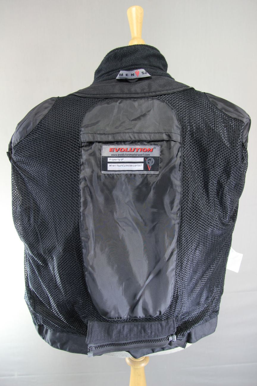 EVOLUTION BLACK & SILVER LEATHER BIKER JACKET 42 INCH