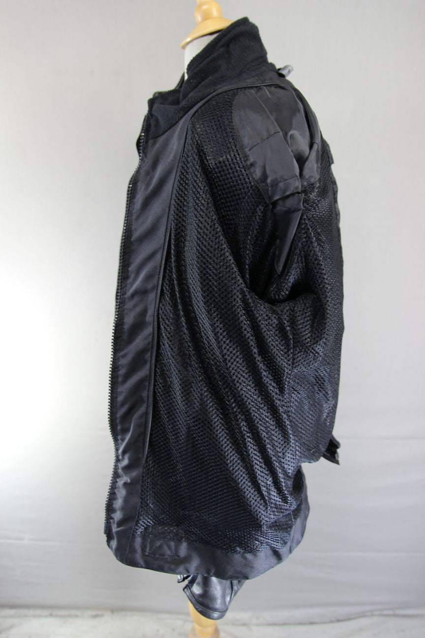 EVOLUTION BLACK & SILVER LEATHER BIKER JACKET 42 INCH