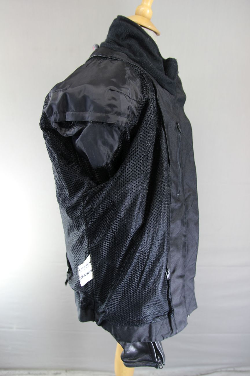 EVOLUTION BLACK & SILVER LEATHER BIKER JACKET 42 INCH