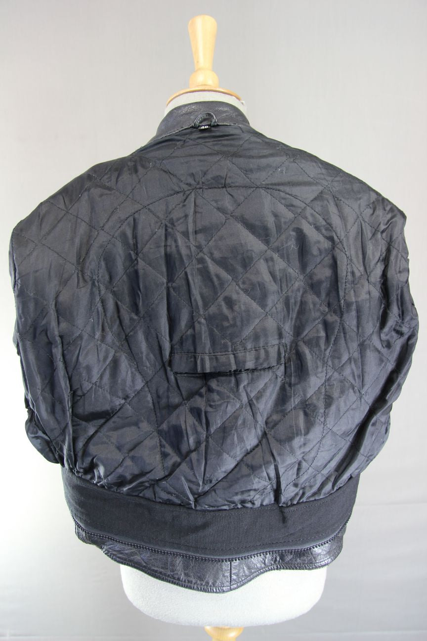 LADIES CLASSIC BLACK LEATHER BIKER JACKET SIZE 14/36-38 INCH CHEST