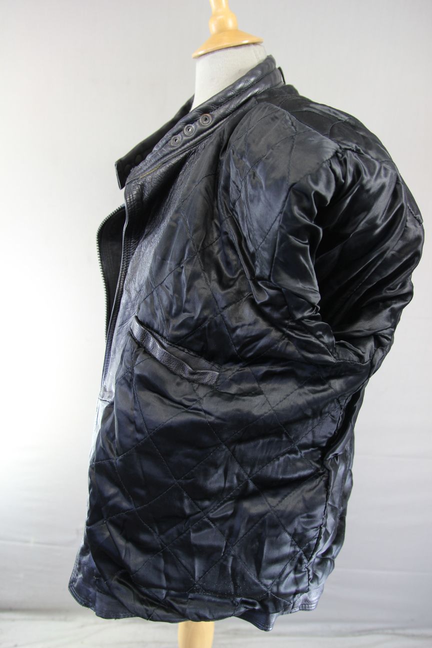 CLASSIC AKASO BLACK LEATHER BIKER JACKET 44-46 INCH/EXTRA LARGE