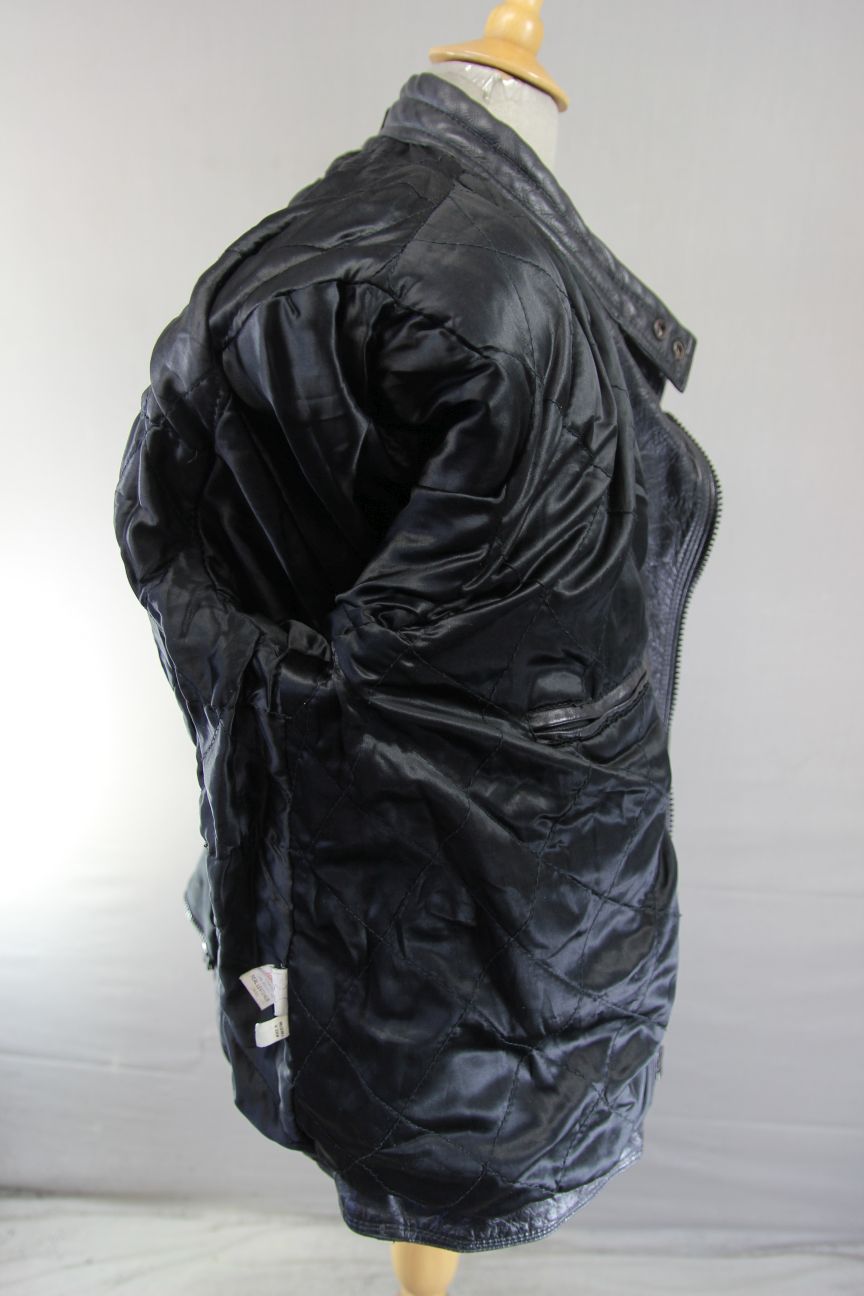 CLASSIC AKASO BLACK LEATHER BIKER JACKET 44-46 INCH/EXTRA LARGE