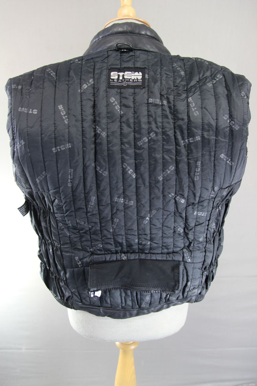 CLASSIC BLACK STEIN LEATHERS BIKER JACKET: SIZE 14 36-38 INCHES