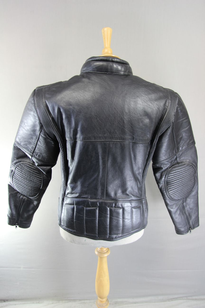 BUFFALO CLASSIC BLACK LEATHER THINSULATE 3MM LINED BIKER JACKET 36-38 INCH