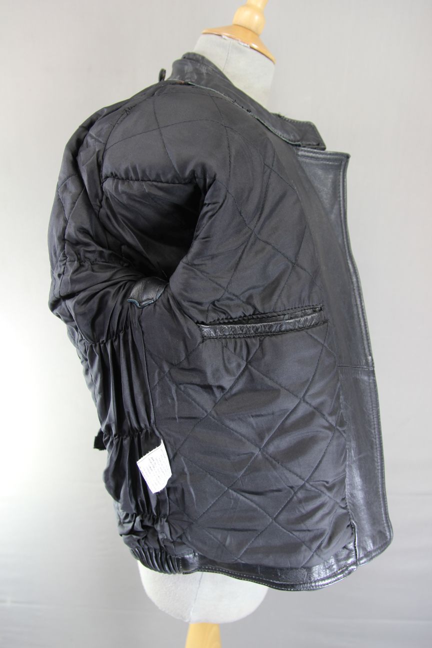 EURO STYLE 'HARLEY DAVIDSON' LADIES BLACK LEATHER BIKER JACKET: 34-36 INCHES