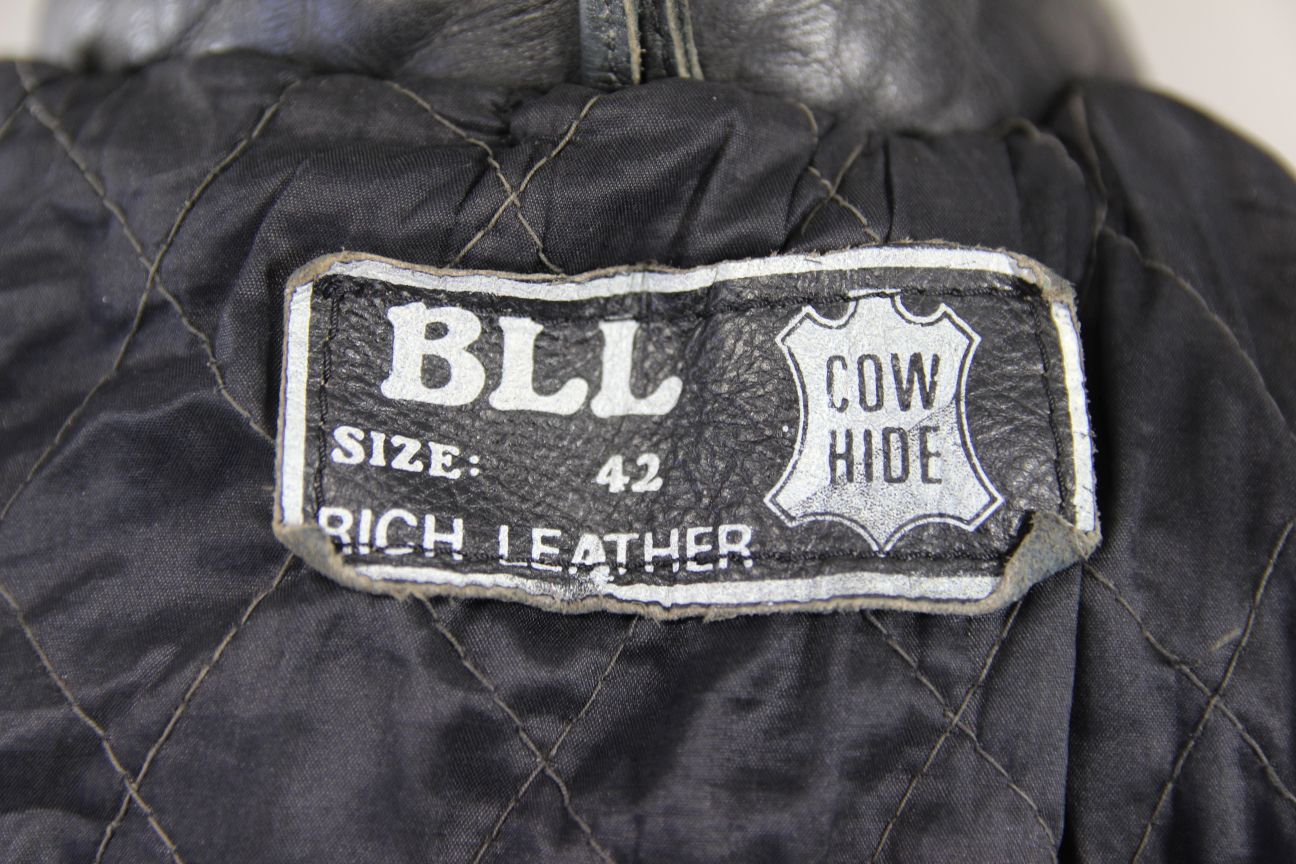 BLL CLASSIC BLACK COWHIDE LEATHER BIKER JACKET 42 INCH/LARGE