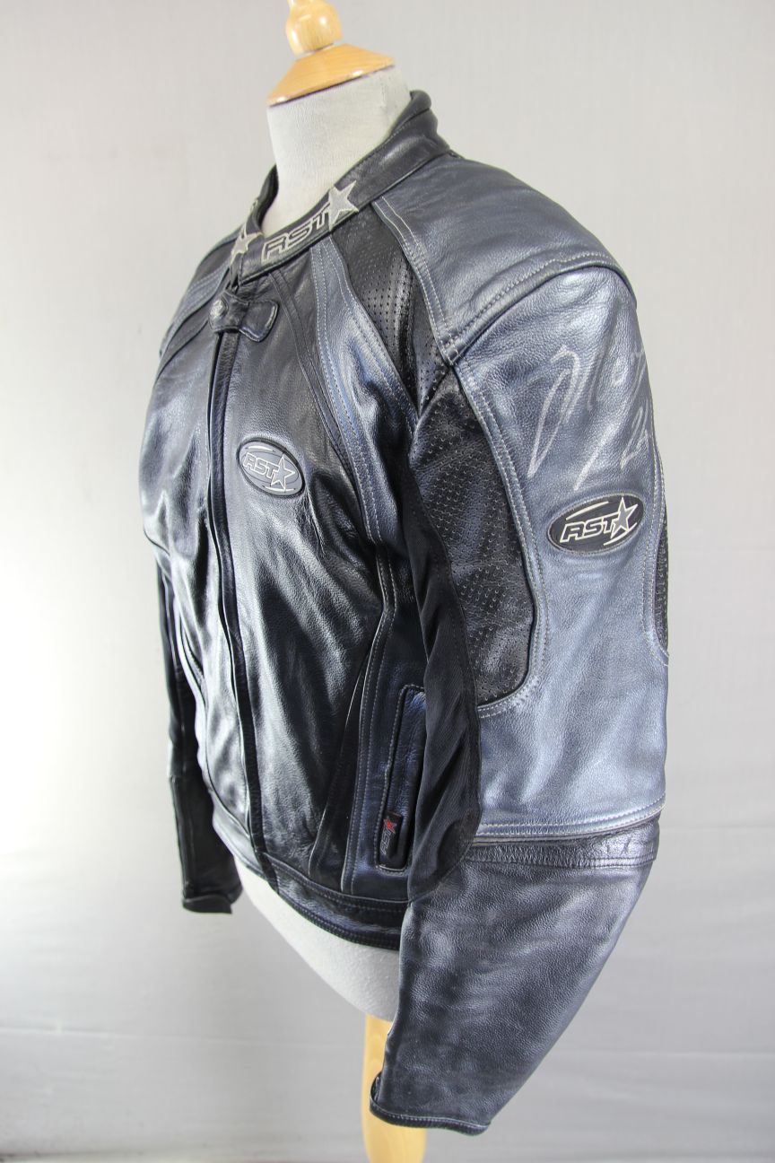 RST COWHIDE LEATHER BIKER JACKET WITH REMOVABLE CE ARMOUR & THERMAL LINING 40 IN