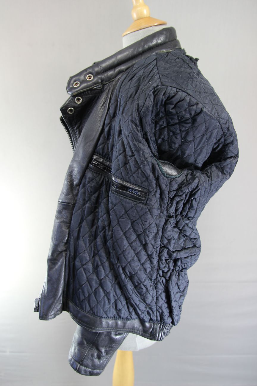 LADIES JT'S BLACK COWHIDE LEATHER THINSULATE 3M LINED BIKER JACKET 36-38 IN/MED