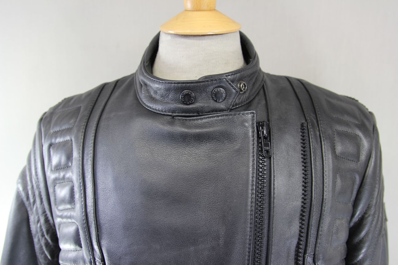 WEISE CLASSIC COLLECTION LADIES BLACK LEATHER BIKER JACKET: SIZE 12