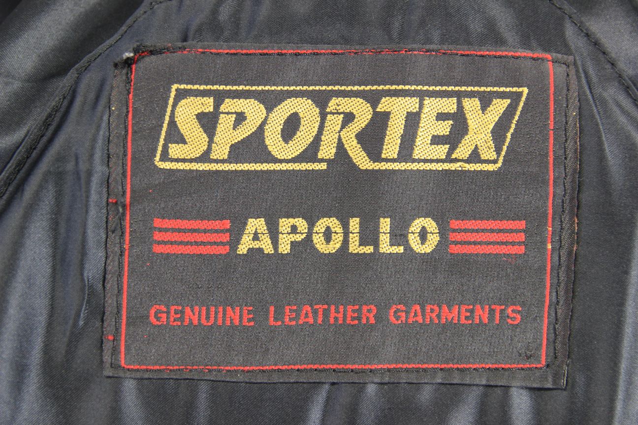 CLASSIC SPORTEX APOLLO BLACK LEATHER BIKER JACKET WITH BACK PROTECTOR: SIZE 14