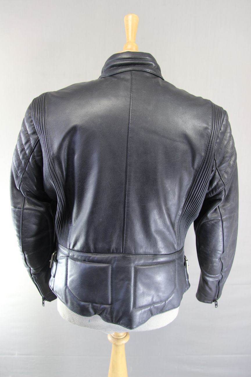 WEISE CLASSIC COLLECTION LADIES BLACK LEATHER BIKER JACKET: SIZE 12