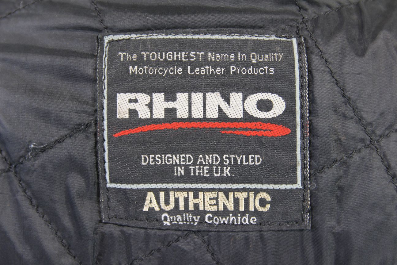 RHINO BRITISH DESIGNED LADIES CLASSIC BLACK COWHIDE LEATHER BIKER JACKET SIZE 14