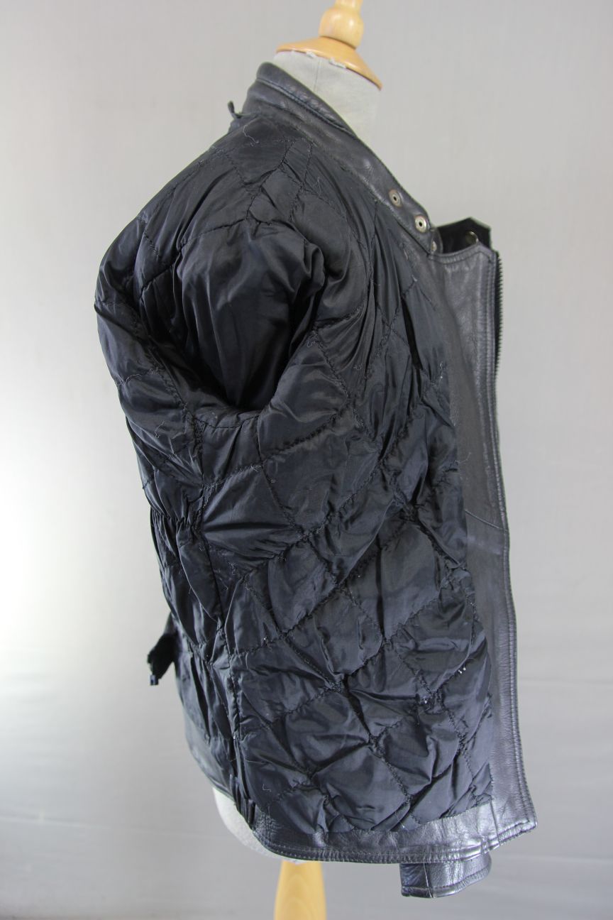 RHINO BRITISH DESIGNED LADIES CLASSIC BLACK COWHIDE LEATHER BIKER JACKET SIZE 14