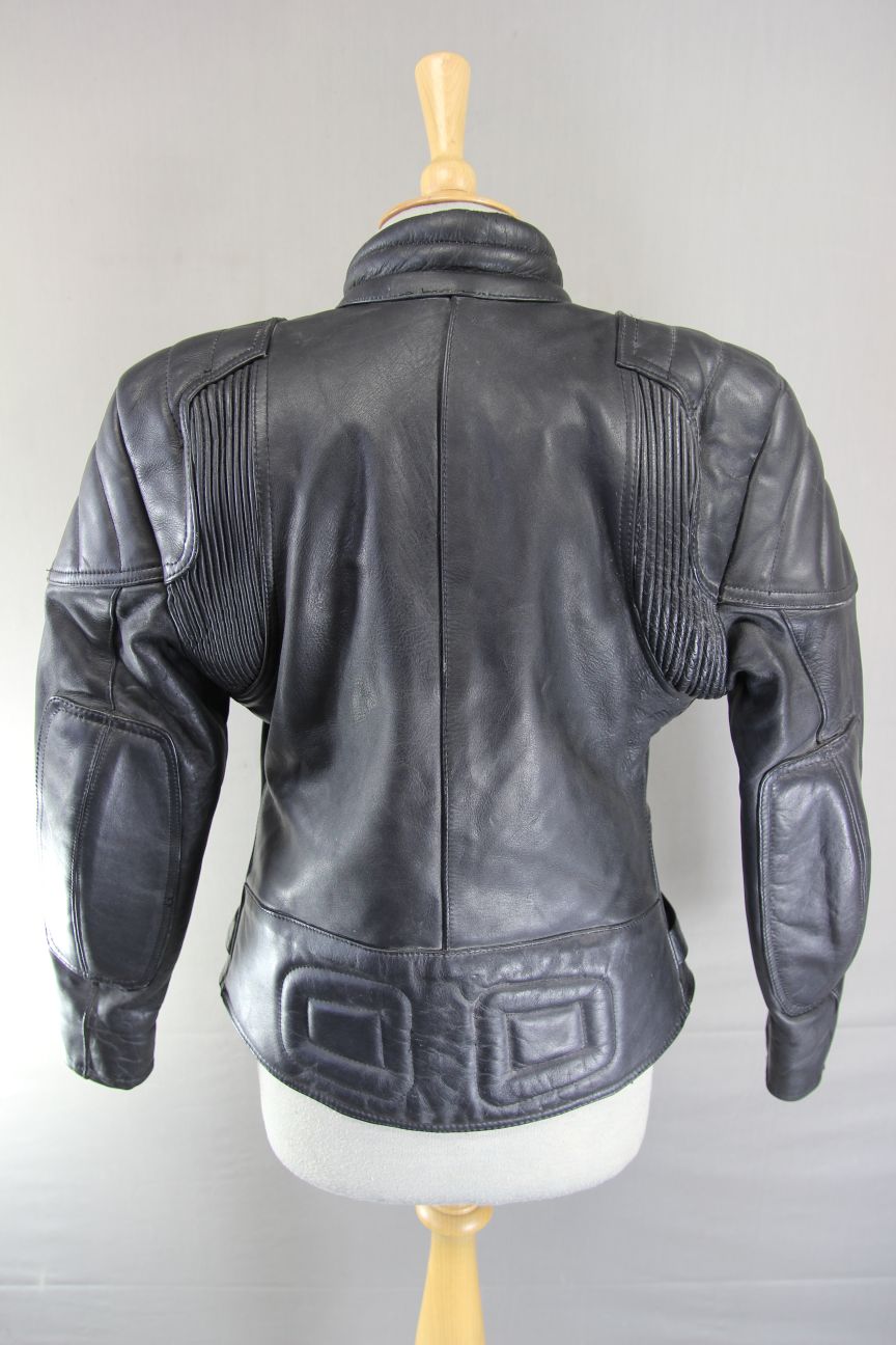 CLASSIC SPORTEX A5 BLACK LEATHER BIKER JACKET: SIZE 16 36 INCH CHEST