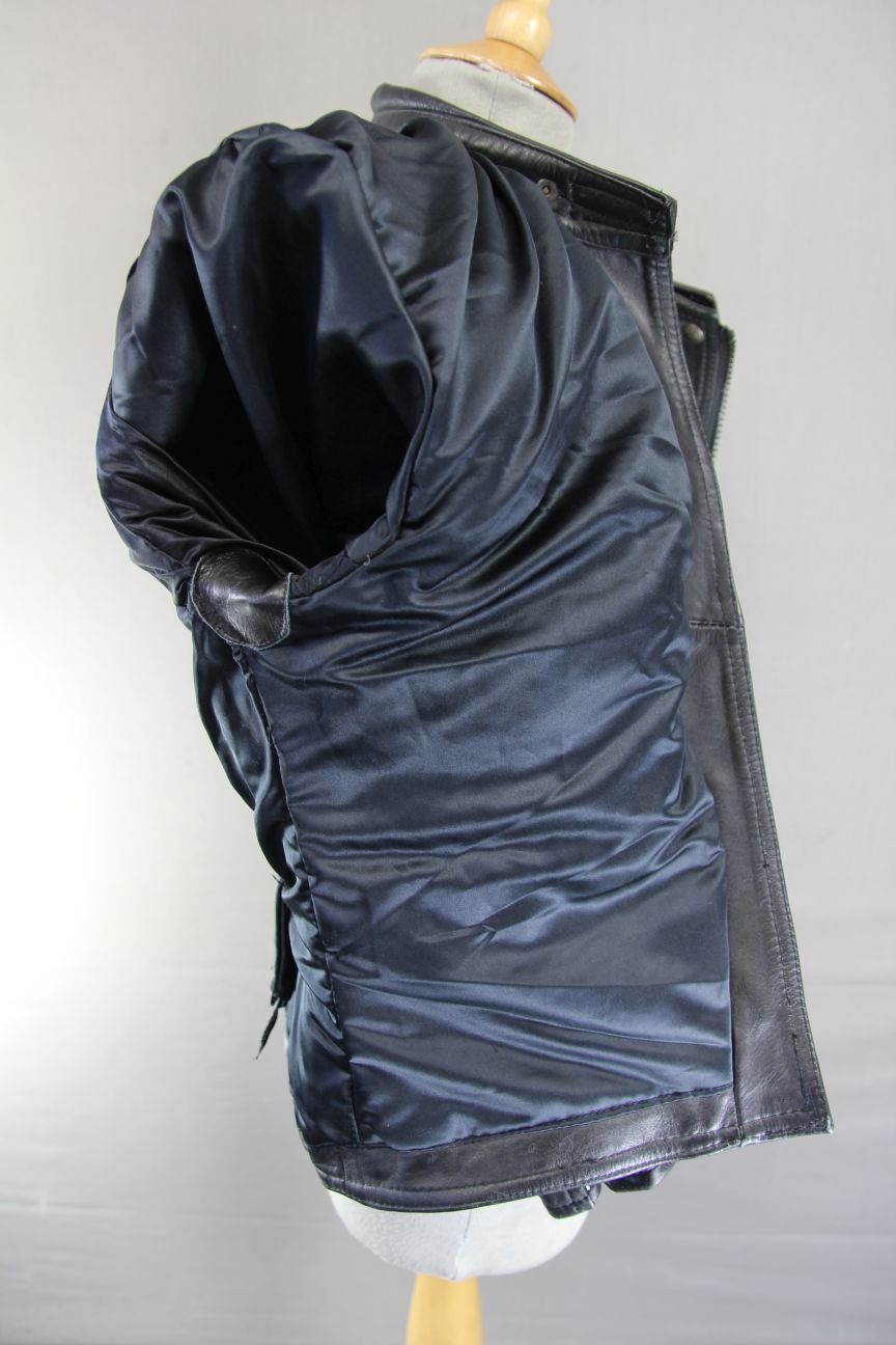 CLASSIC SPORTEX A5 BLACK LEATHER BIKER JACKET: SIZE 16 36 INCH CHEST