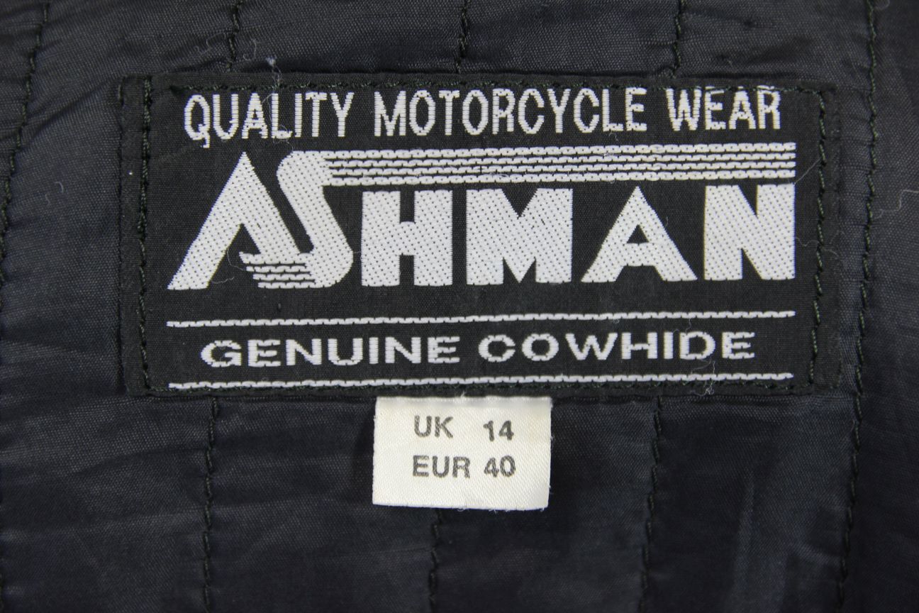 ASHMAN CLASSIC BLACK COWHIDE LEATHER BIKER JACKET 36-38 INCH CHEST/SIZE 14