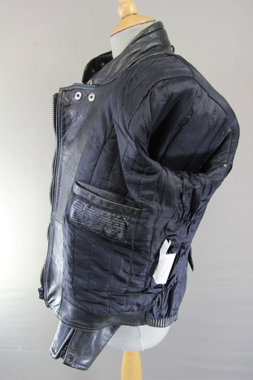 ASHMAN CLASSIC BLACK COWHIDE LEATHER BIKER JACKET 36-38 INCH CHEST/SIZE 14