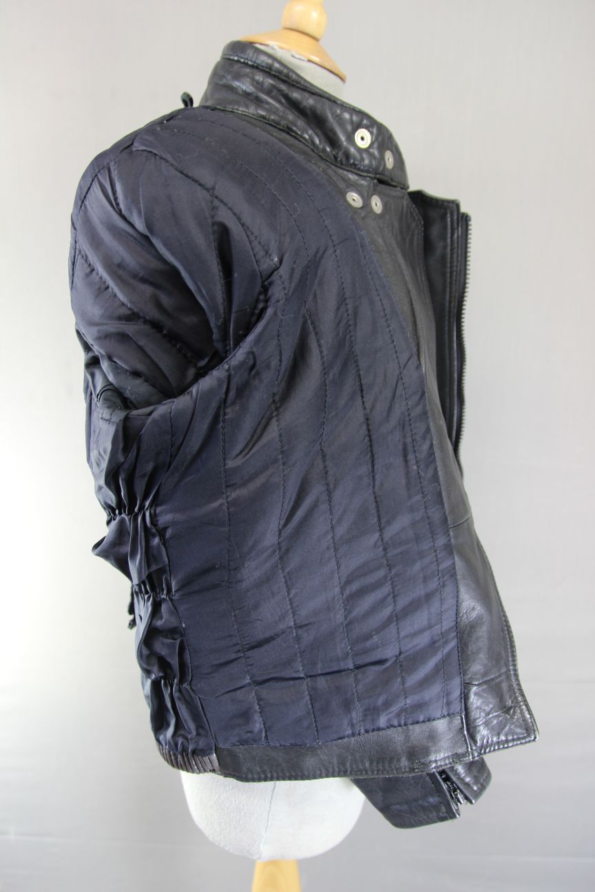 ASHMAN CLASSIC BLACK COWHIDE LEATHER BIKER JACKET 36-38 INCH CHEST/SIZE 14
