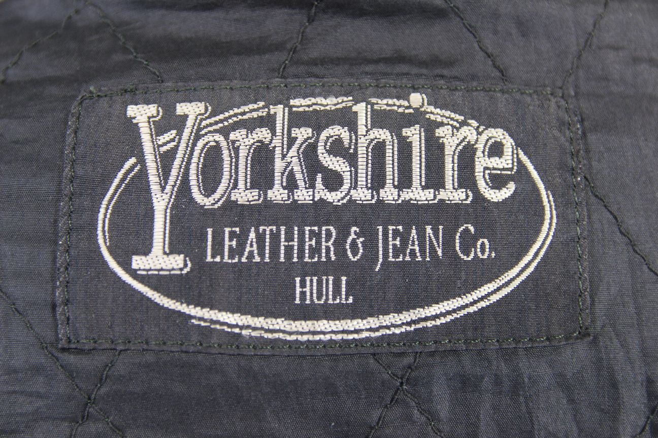 CLASSIC YORKSHIRE LEATHER & JEAN CO BLACK COTTON LINED BIKER JACKET 42 INCH