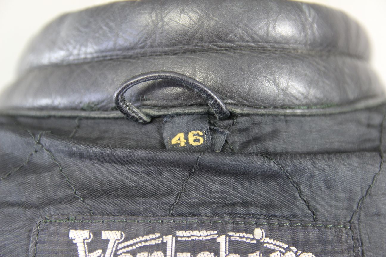 CLASSIC YORKSHIRE LEATHER & JEAN CO BLACK COTTON LINED BIKER JACKET 42 INCH