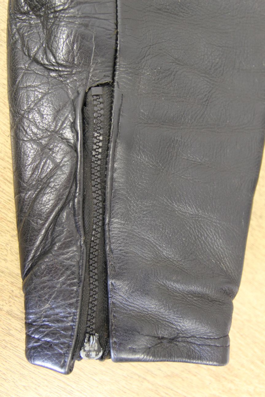 CLASSIC YORKSHIRE LEATHER & JEAN CO BLACK COTTON LINED BIKER JACKET 42 INCH