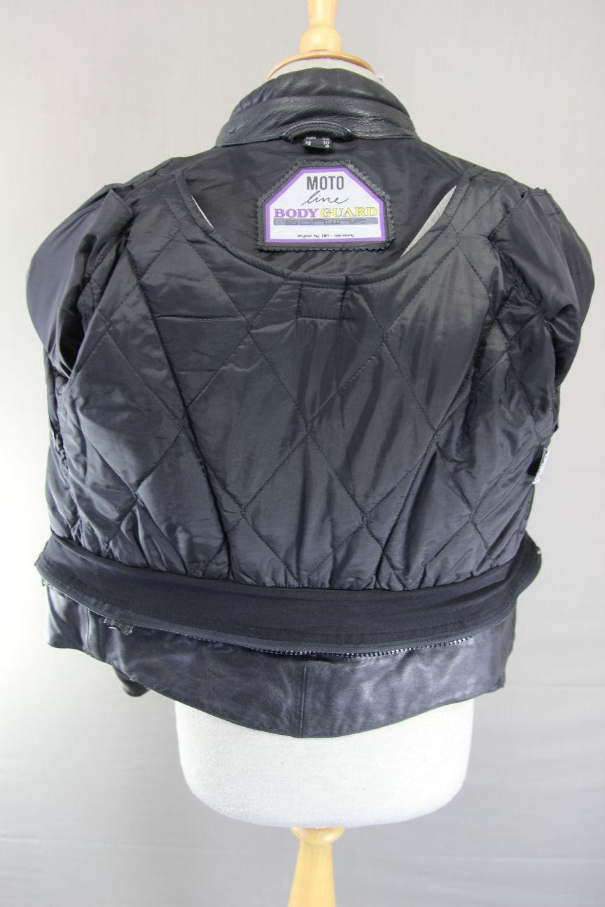 MOTO LINE DIFI BODYGUARD SOFTLINE LEATHER BIKER JACKET WITH PROTECTORS: SIZE 10