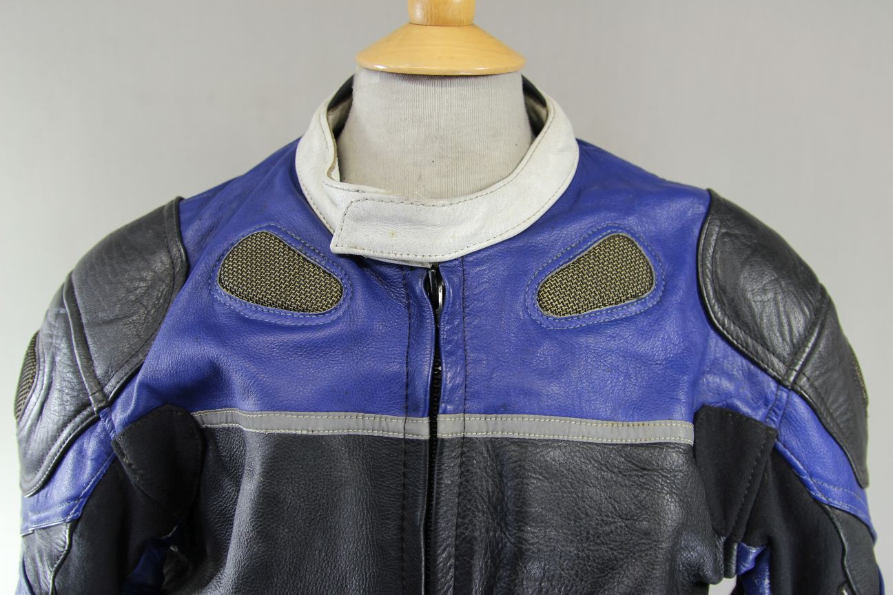EURO STYLE LEATHER BIKER JACKET WITH BACK, SHOULDER & ELBOW CE ARMOUR 40 INCH