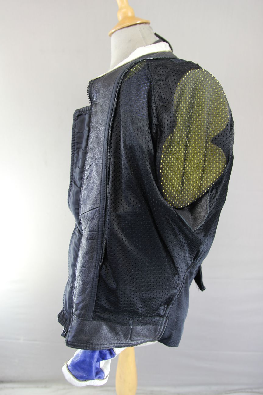 EURO STYLE LEATHER BIKER JACKET WITH BACK, SHOULDER & ELBOW CE ARMOUR 40 INCH