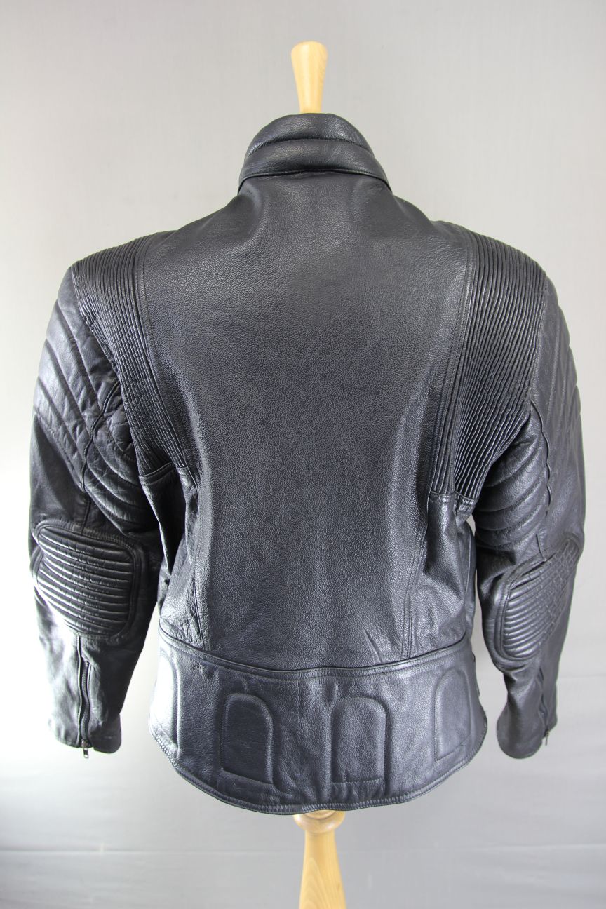 CLASSIC BLACK LEATHER BIKER JACKET 40-42 INCH CHEST