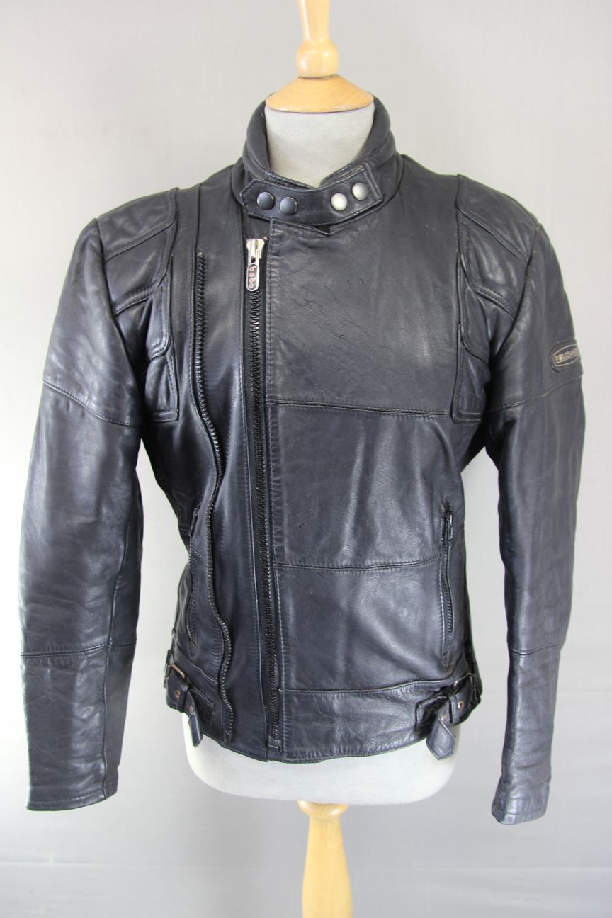 VINTAGE FIELDSHEER CLASSIC BLACK LEATHER BIKER JACKET 36-38 INCH CHEST
