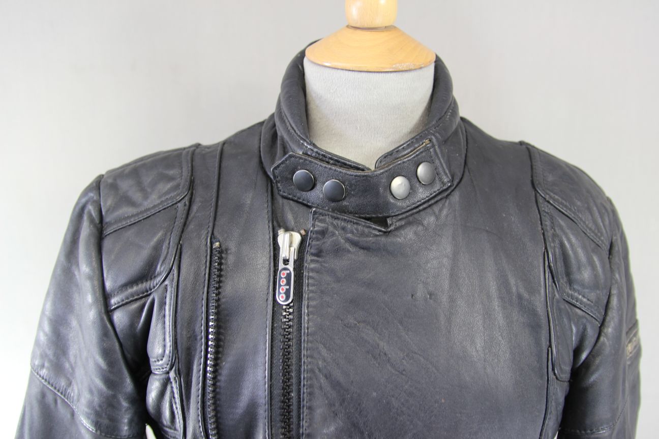VINTAGE FIELDSHEER CLASSIC BLACK LEATHER BIKER JACKET 36-38 INCH CHEST