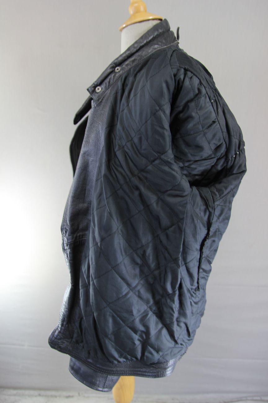 CLASSIC BLACK LEATHER BIKER JACKET 40-42 INCH CHEST