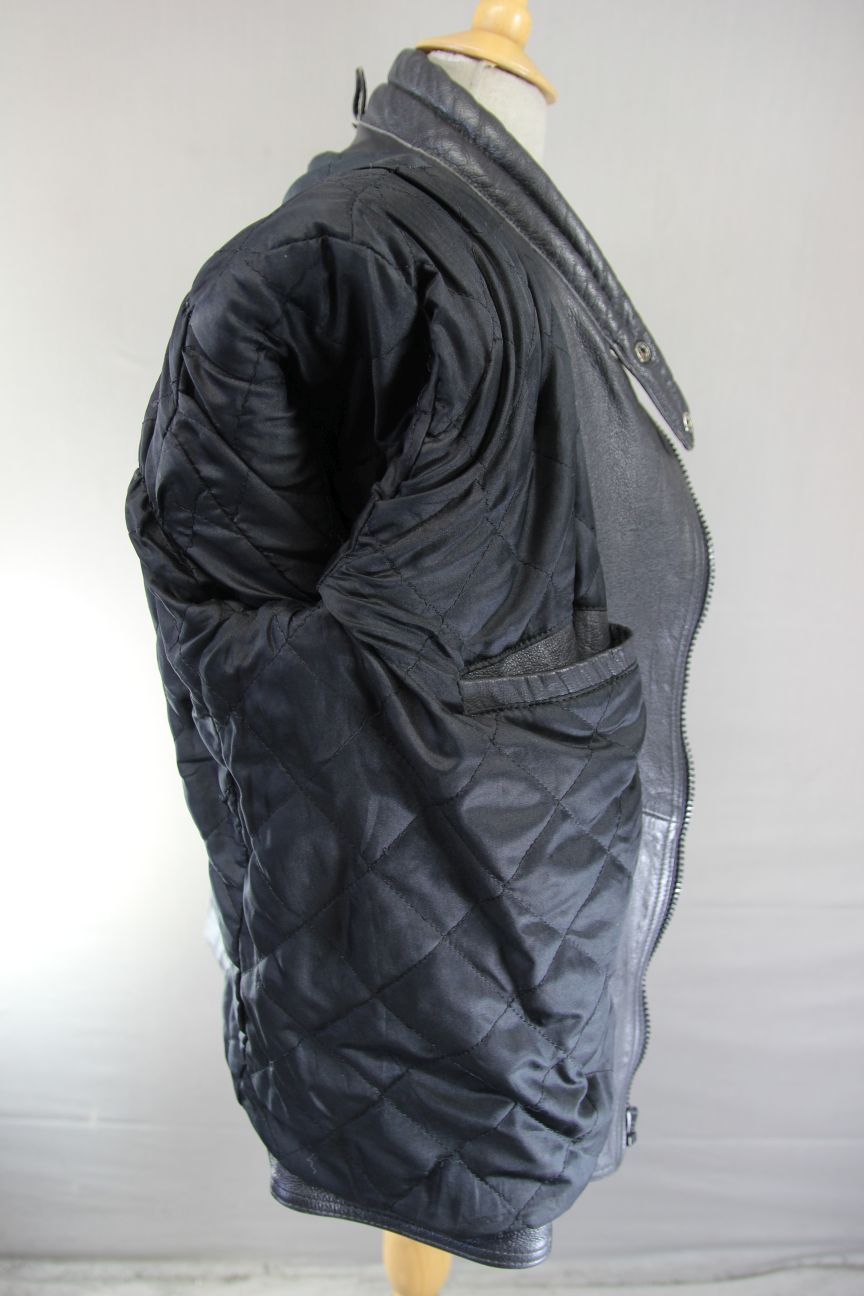 CLASSIC BLACK LEATHER BIKER JACKET 40-42 INCH CHEST