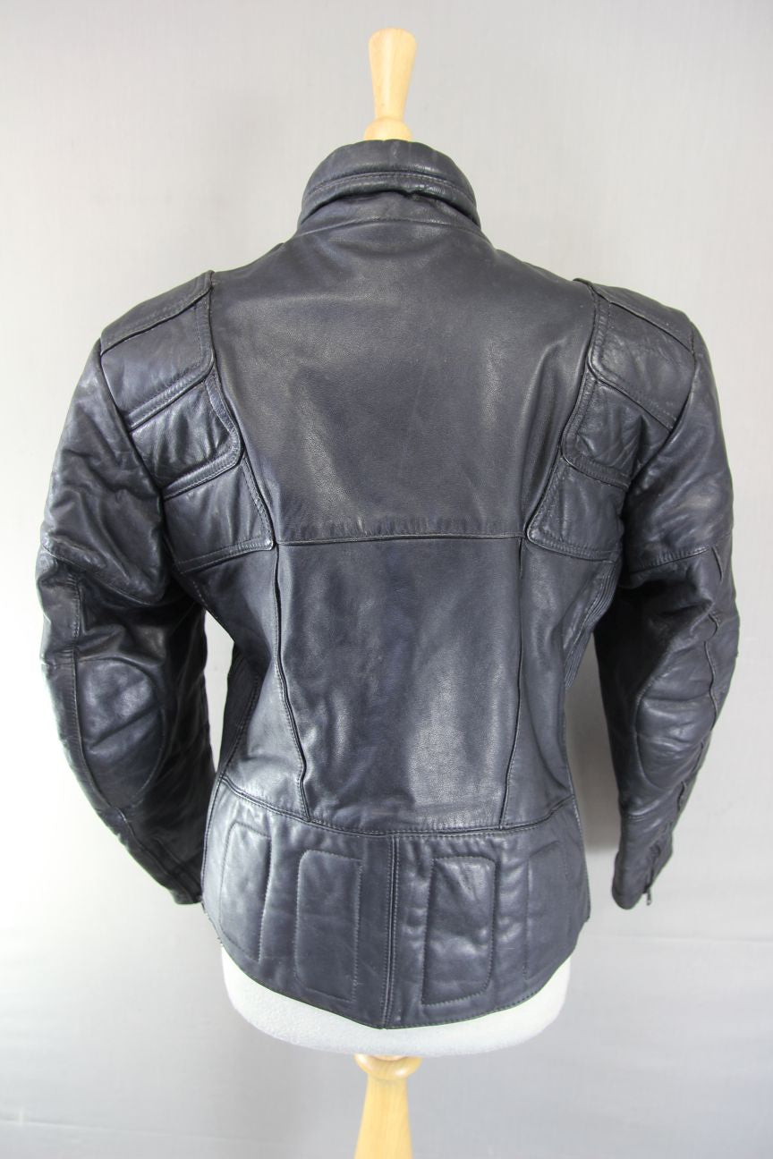 VINTAGE FIELDSHEER CLASSIC BLACK LEATHER BIKER JACKET 36-38 INCH CHEST