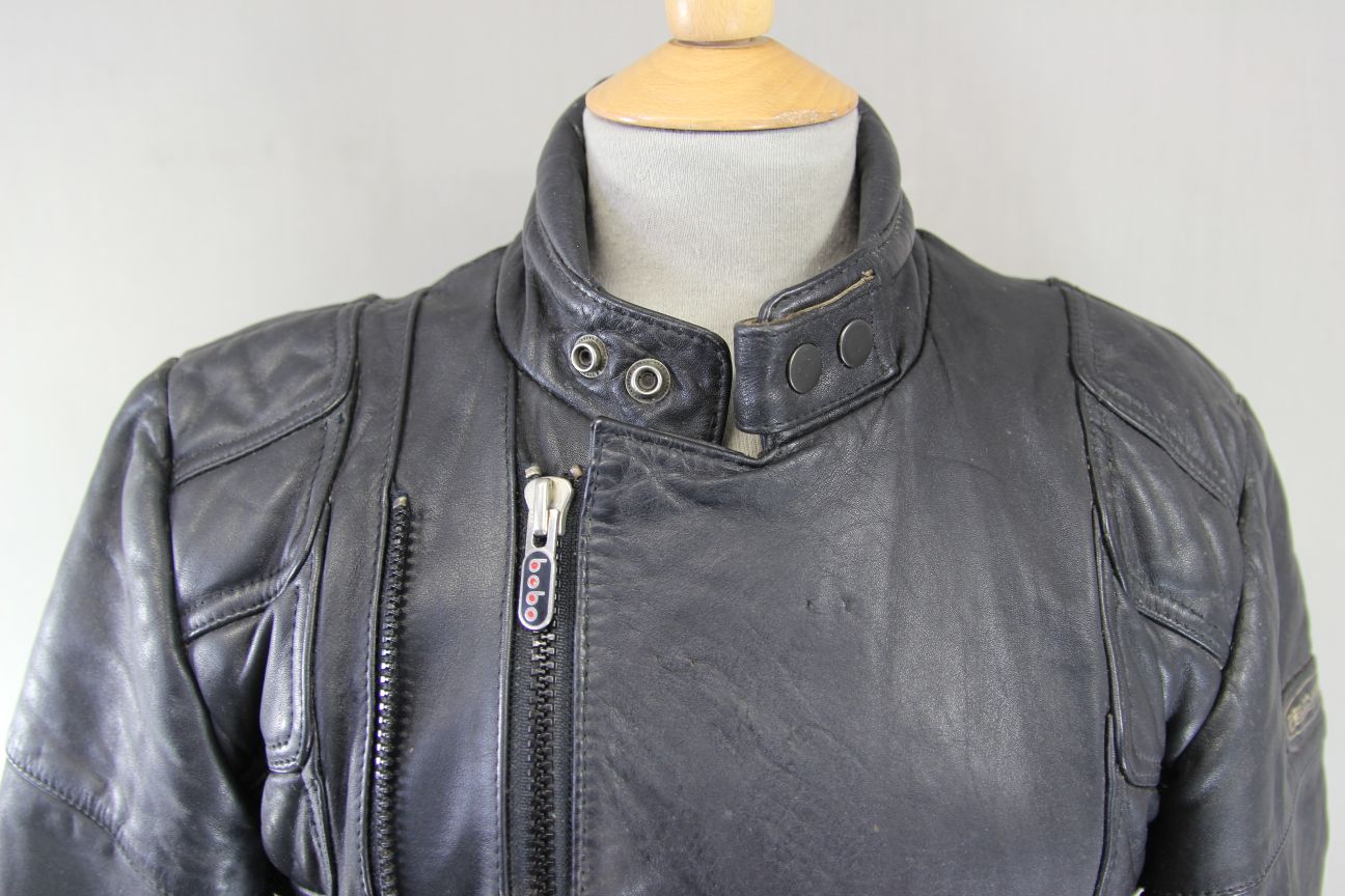 VINTAGE FIELDSHEER CLASSIC BLACK LEATHER BIKER JACKET 36-38 INCH CHEST