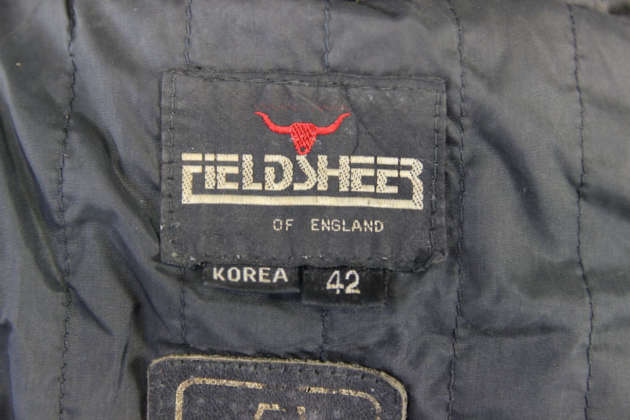 VINTAGE FIELDSHEER CLASSIC BLACK LEATHER BIKER JACKET 36-38 INCH CHEST