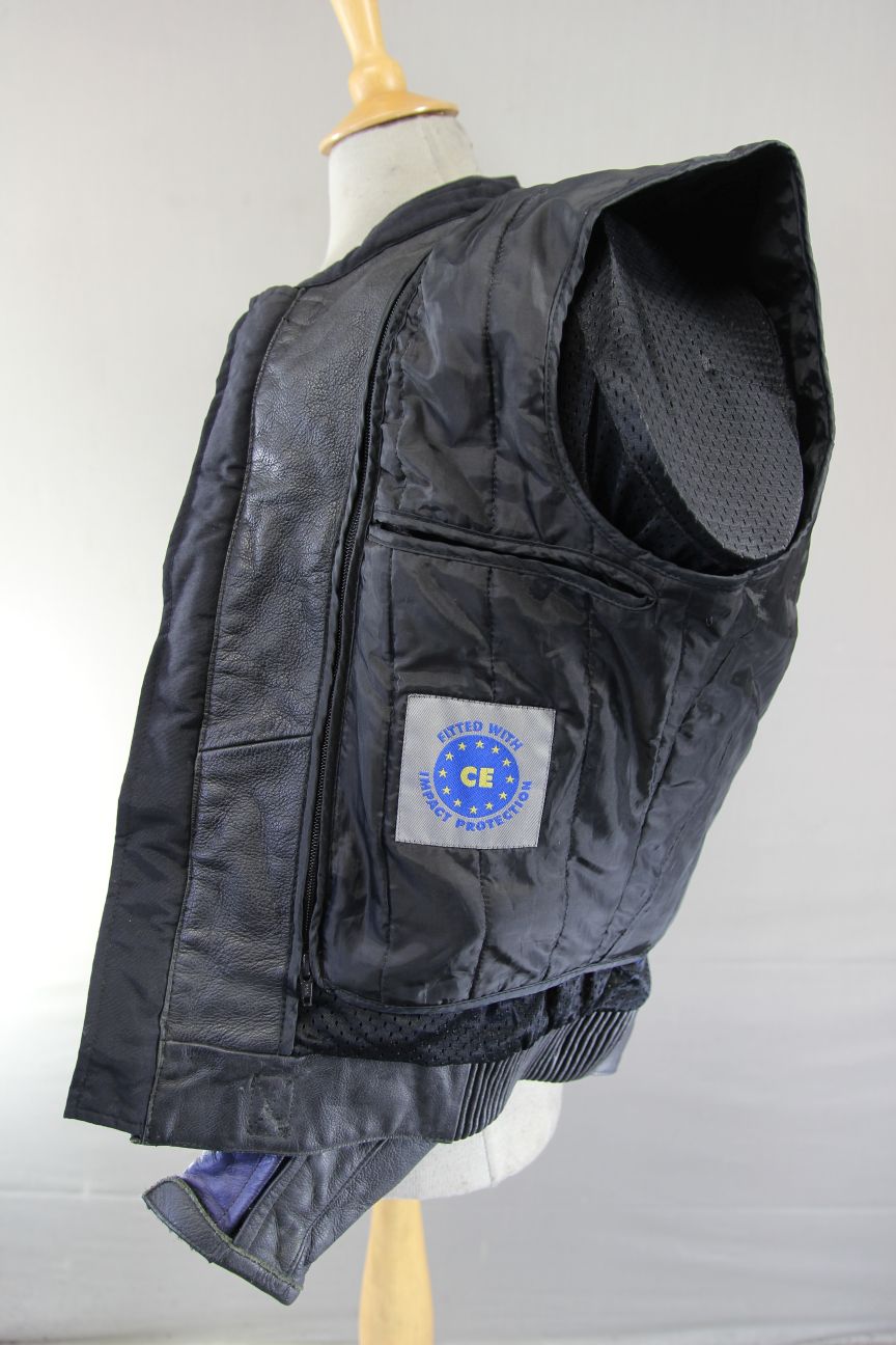 RICHA SAMOURAHI LEATHER BIKER JACKET WITH CE ARMOUR & THERMAL LINING 40 INCH