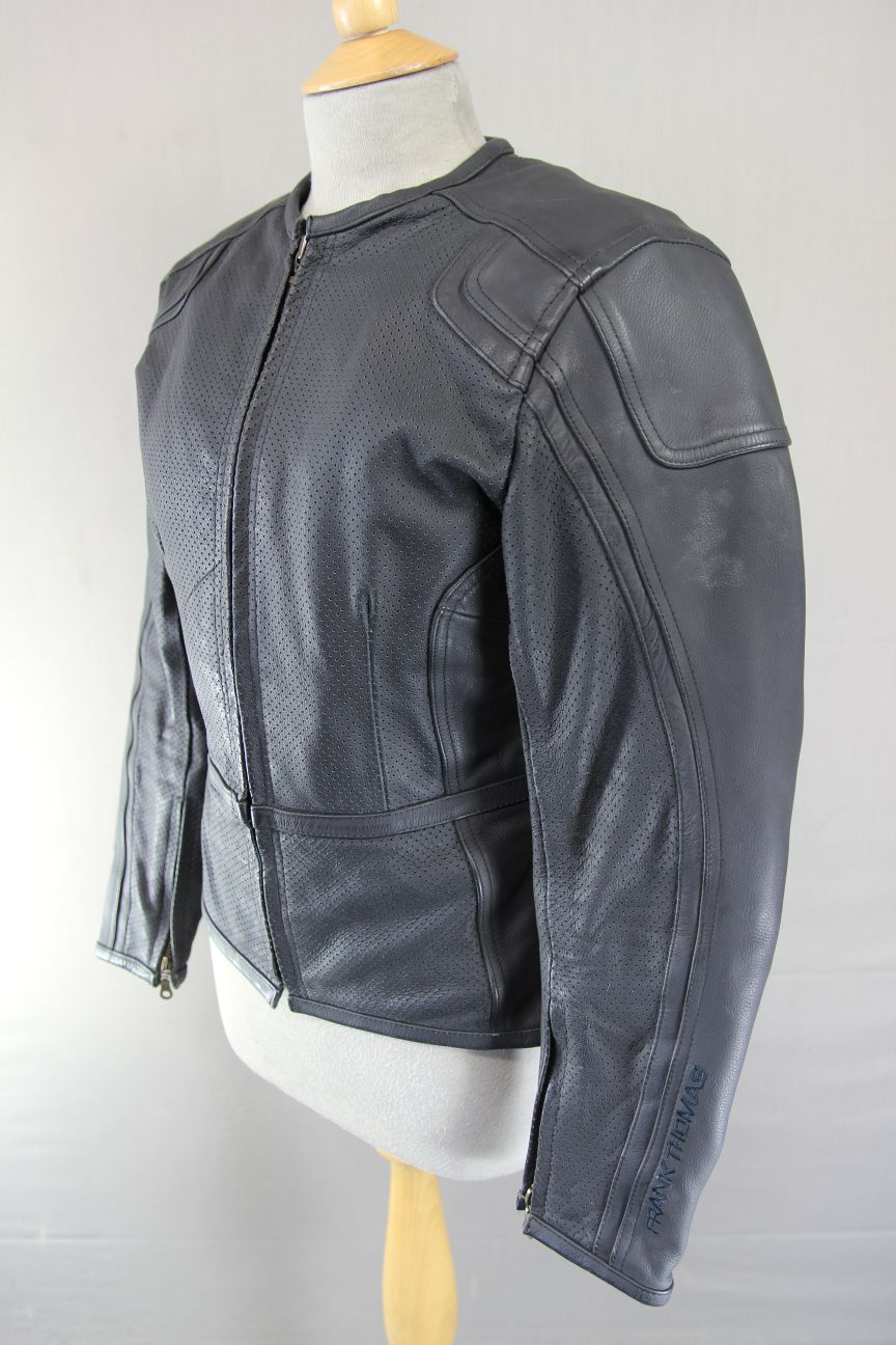 FRANK THOMAS LADY RIDER LEATHER BIKER JACKET + CE ARMOUR/THERMAL LINING: SIZE 10