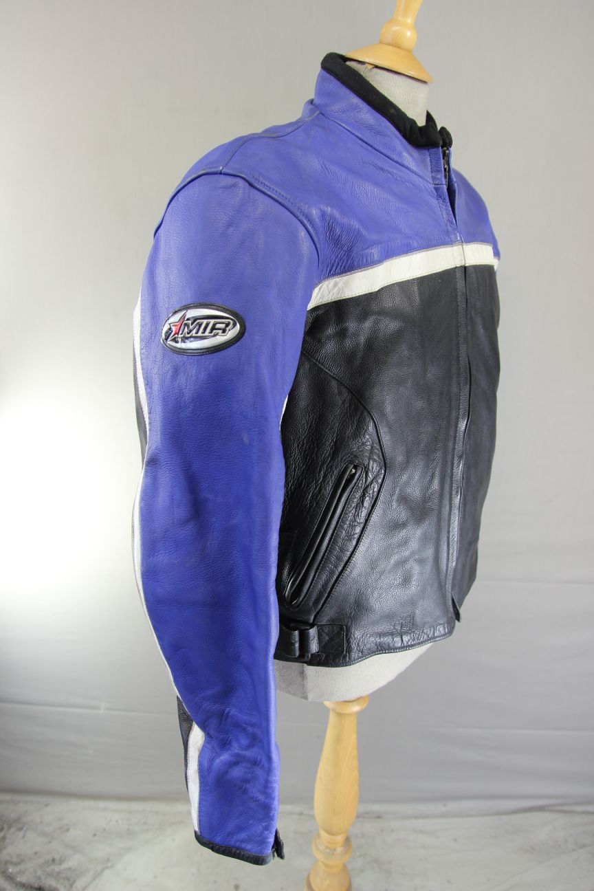 MIR PERFORMANCE LEATHER BIKER JACKET WITH CE ARMOUR & THERMAL LINING 42 INCH