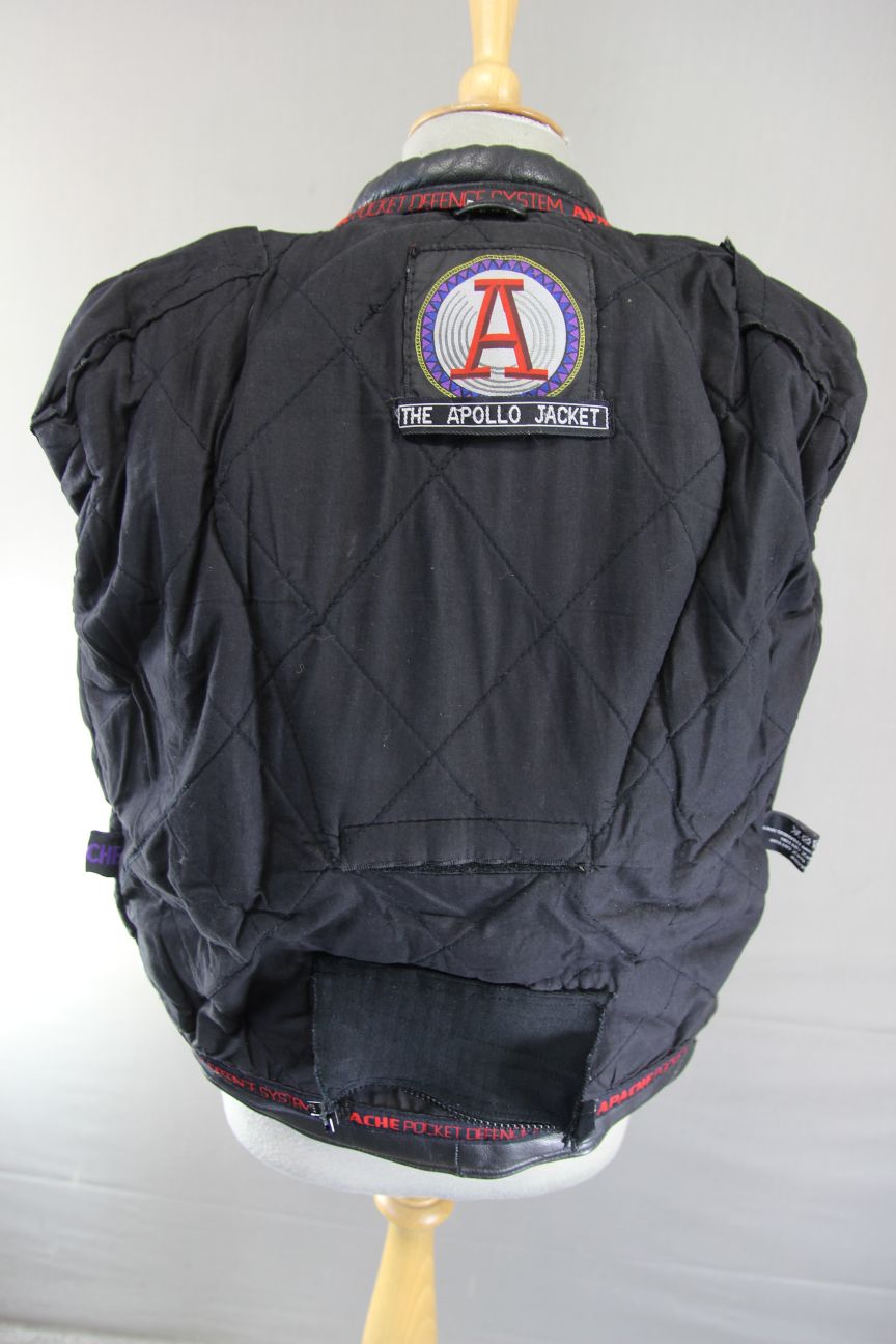 APACHE LEATHERS APOLLO CLASSIC COTTON LINED BLACK BIKER JACKET: SIZE 14