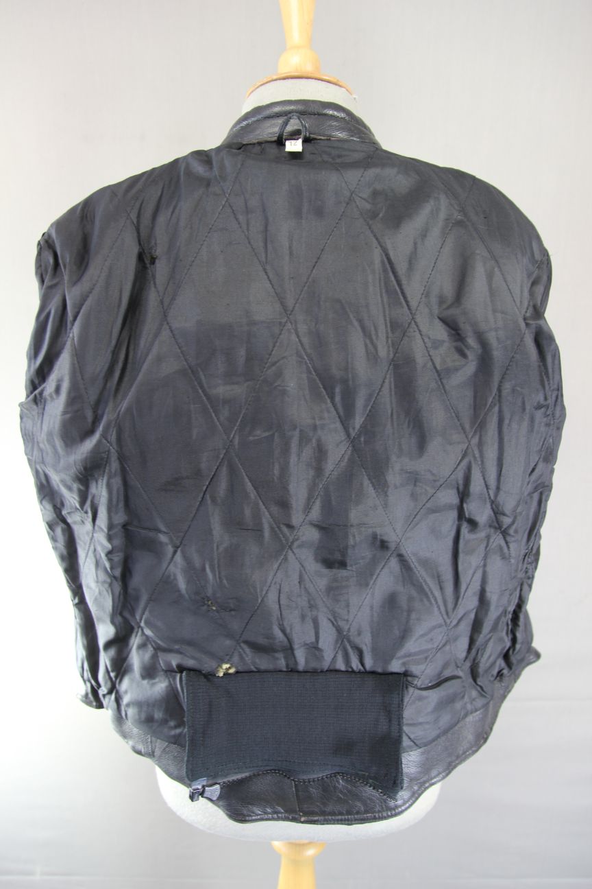 CLASSIC BLACK LEATHER BIKER JACKET: SIZE 12 34-36 INCH CHEST