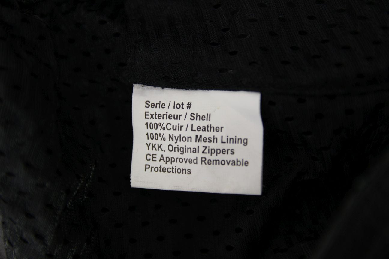 TEXPEED BLACK LEATHER BIKER TROUSERS WITH CE ARMOUR WAIST 38 IN/INSIDE LEG 33 IN