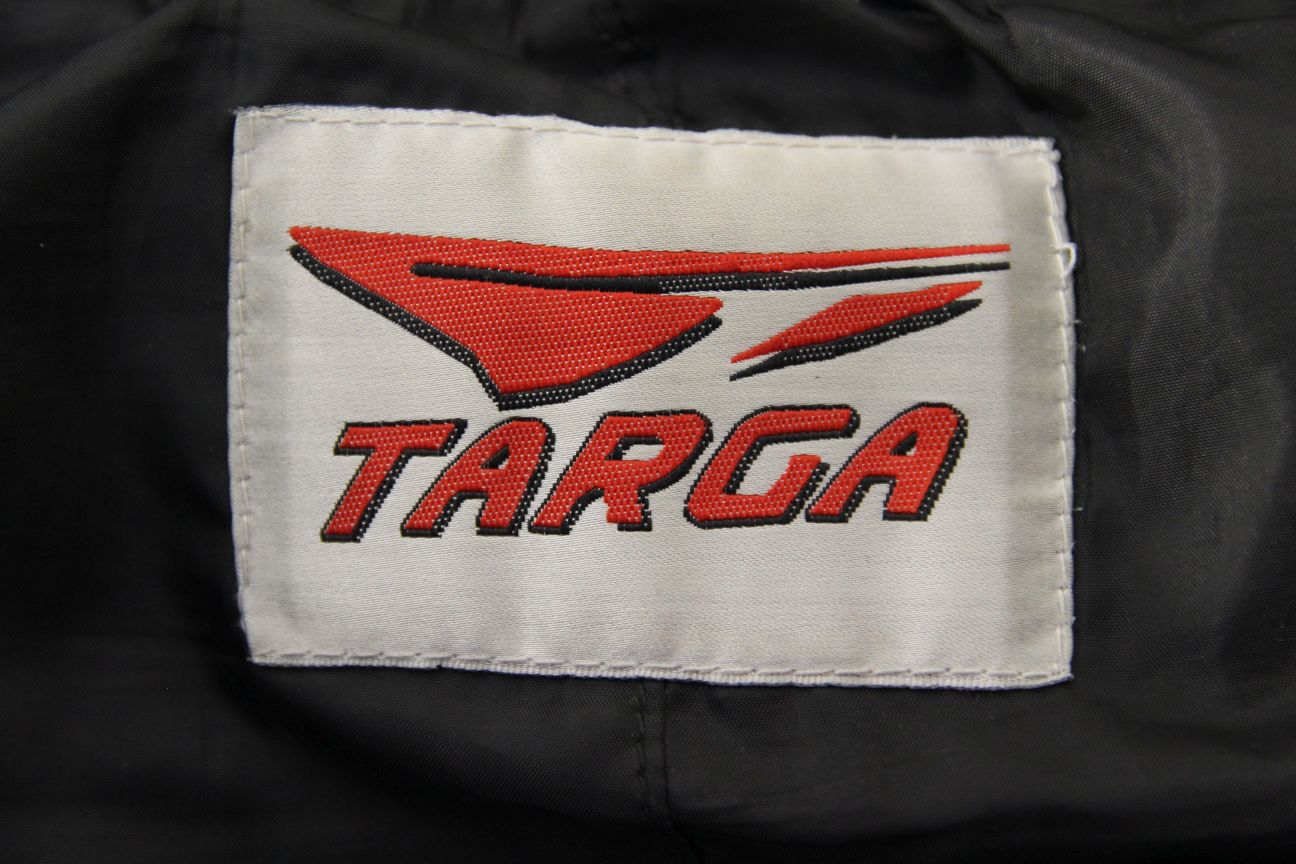 TARGA BLACK LEATHER BIKER TROUSERS WITH BELT WAIST 42 INCH/INSIDE LEG 34 INCH