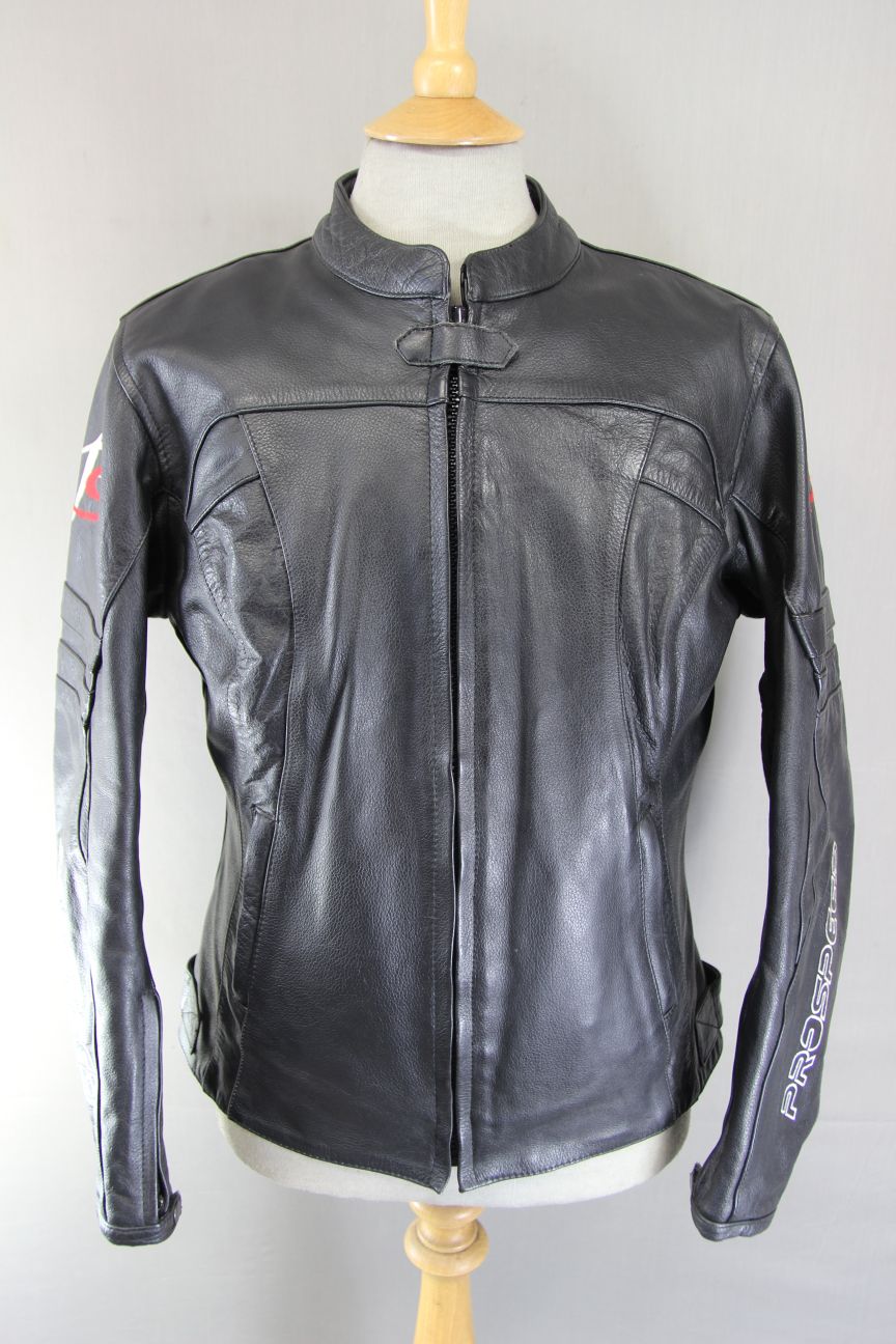 PROSPEED BLACK LEATHER BIKER JACKET WITH THERMAL LINING 40 INCH/XL