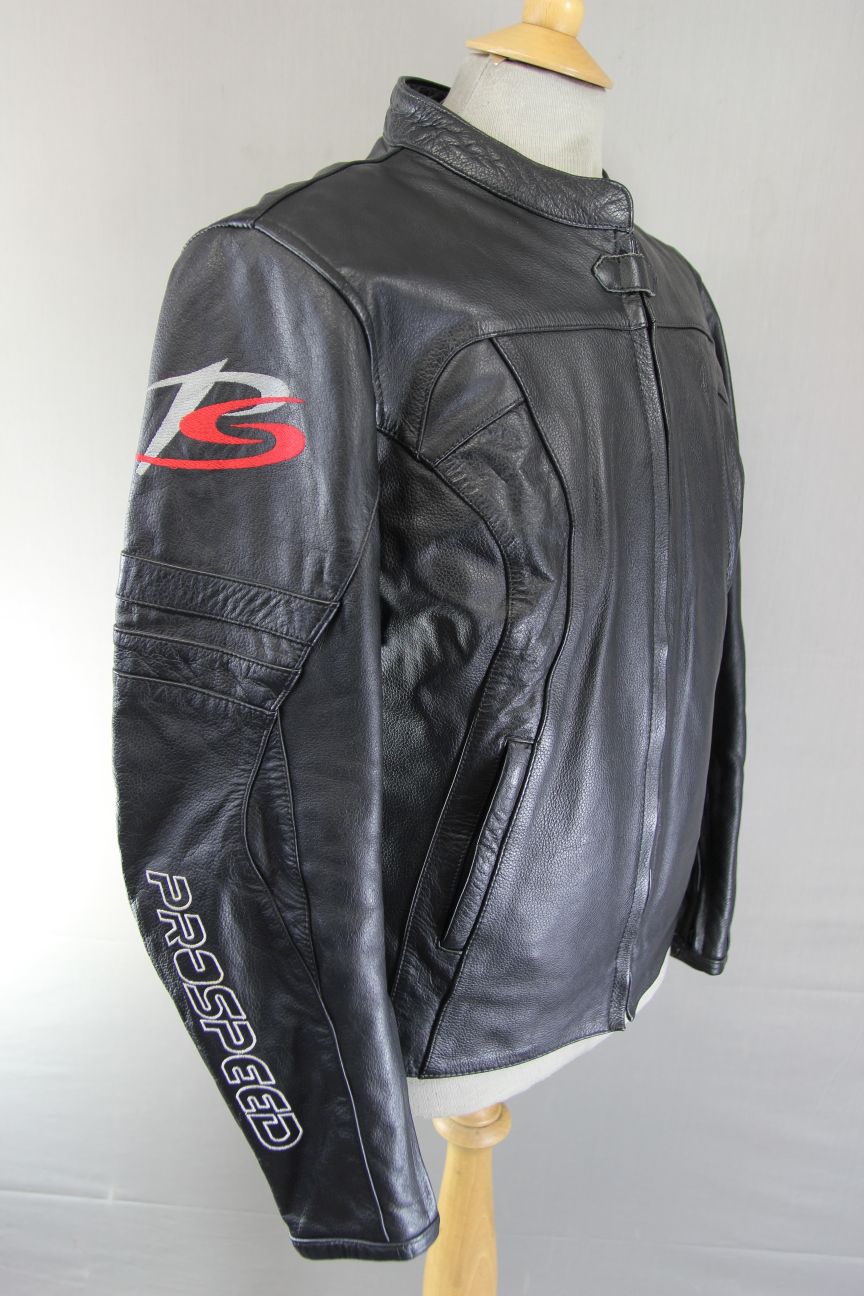 PROSPEED BLACK LEATHER BIKER JACKET WITH THERMAL LINING 40 INCH/XL