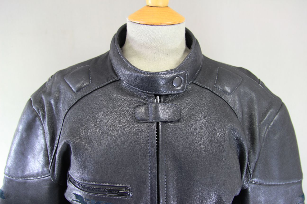 BIKO CLASSIC BLACK LEATHER BIKER JACKET: SIZE 14 36-38 INCH CHEST