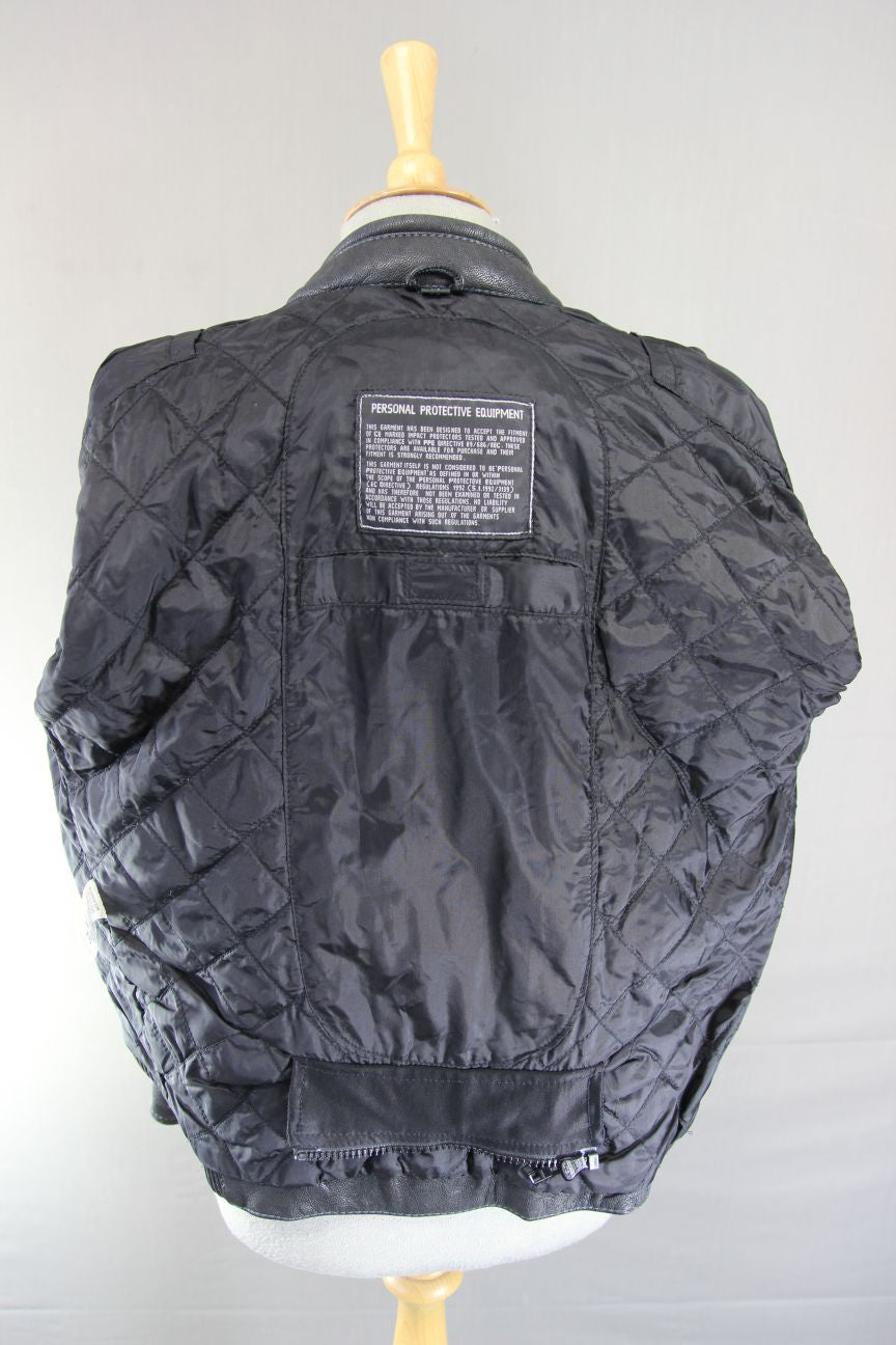 BIKO CLASSIC BLACK LEATHER BIKER JACKET: SIZE 14 36-38 INCH CHEST