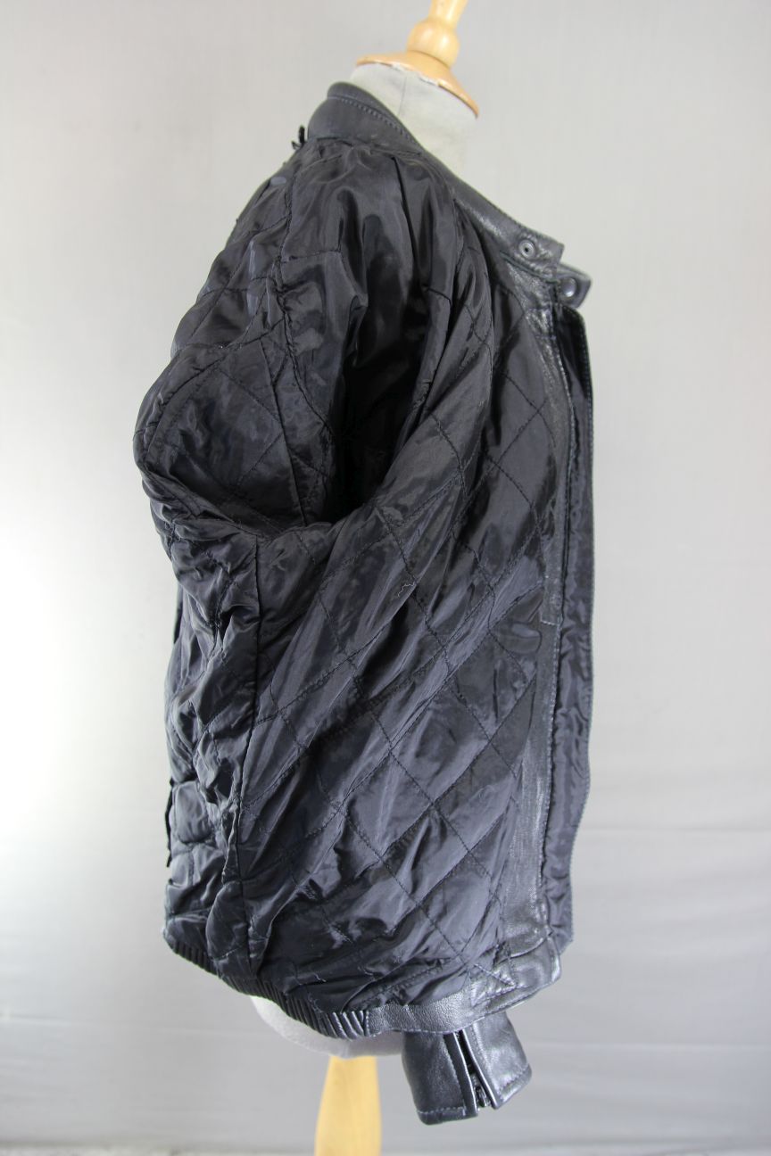 BIKO CLASSIC BLACK LEATHER BIKER JACKET: SIZE 14 36-38 INCH CHEST