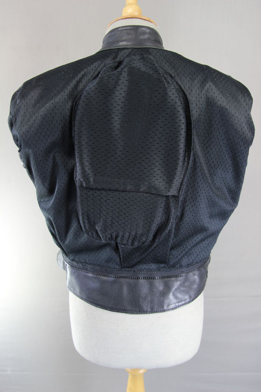 VINTAGE DOBBS LADIES BLACK & BLUE LEATHER BIKER JACKET 34-36 INCH CHEST/SIZE 12